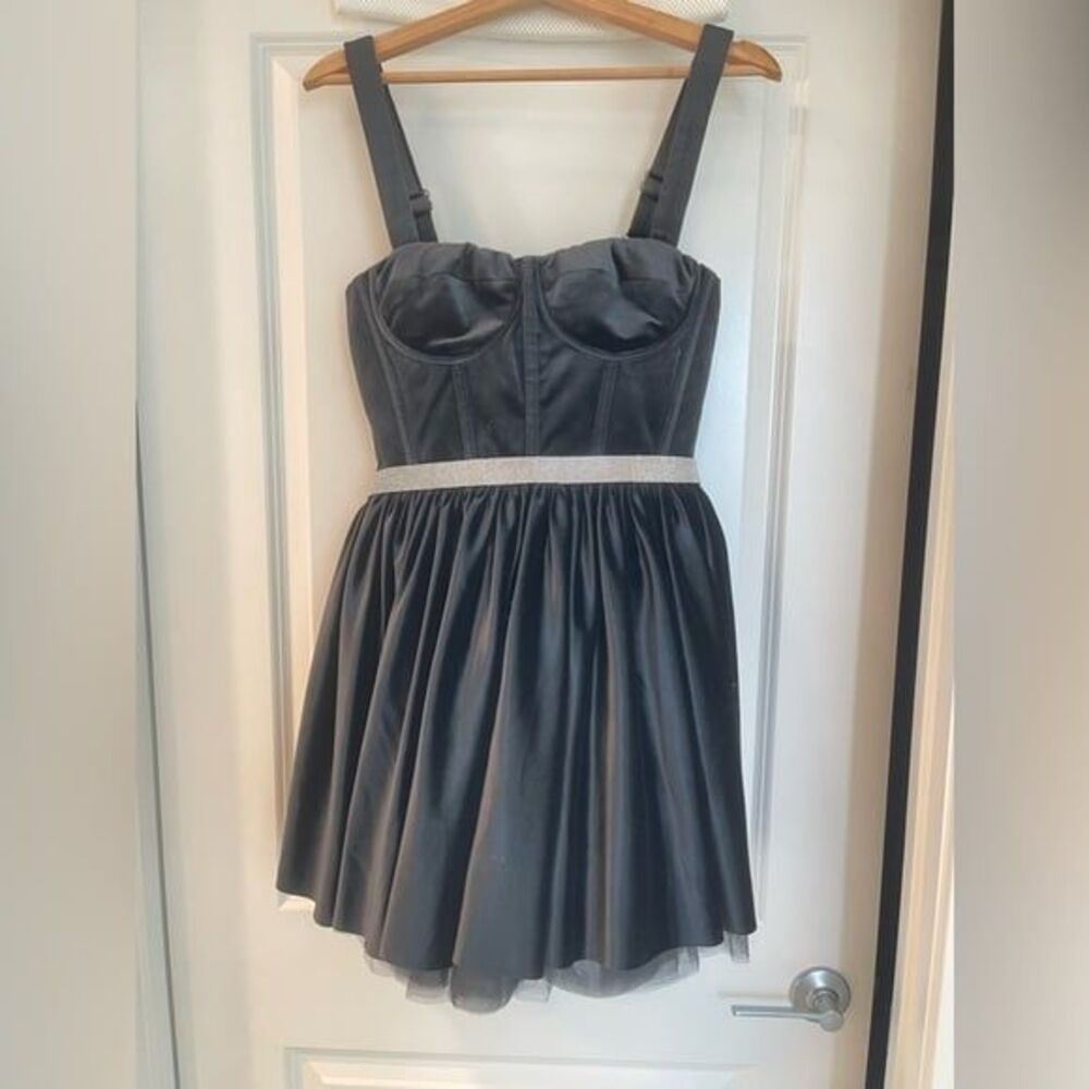 NWOT Bronx And Banco Mademoiselle VelvetCorset Mini Dress, Black - Picture 12 of 12